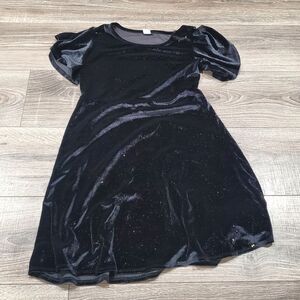 Girls Sparkle Velvet Harper Canyon Dress Size 10-12 Midnight Black Dress